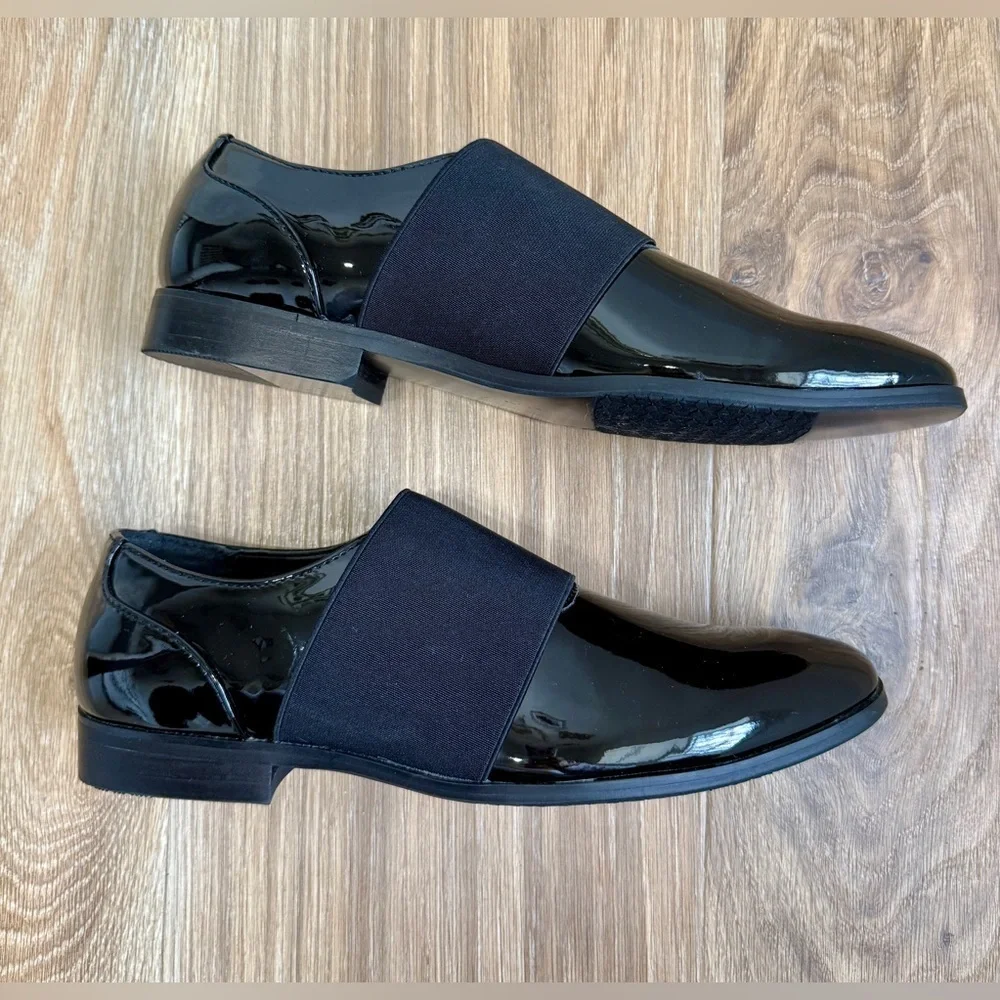 INC International Concepts Men's Kain Patent Loafers - Black, Size 7 NWOB